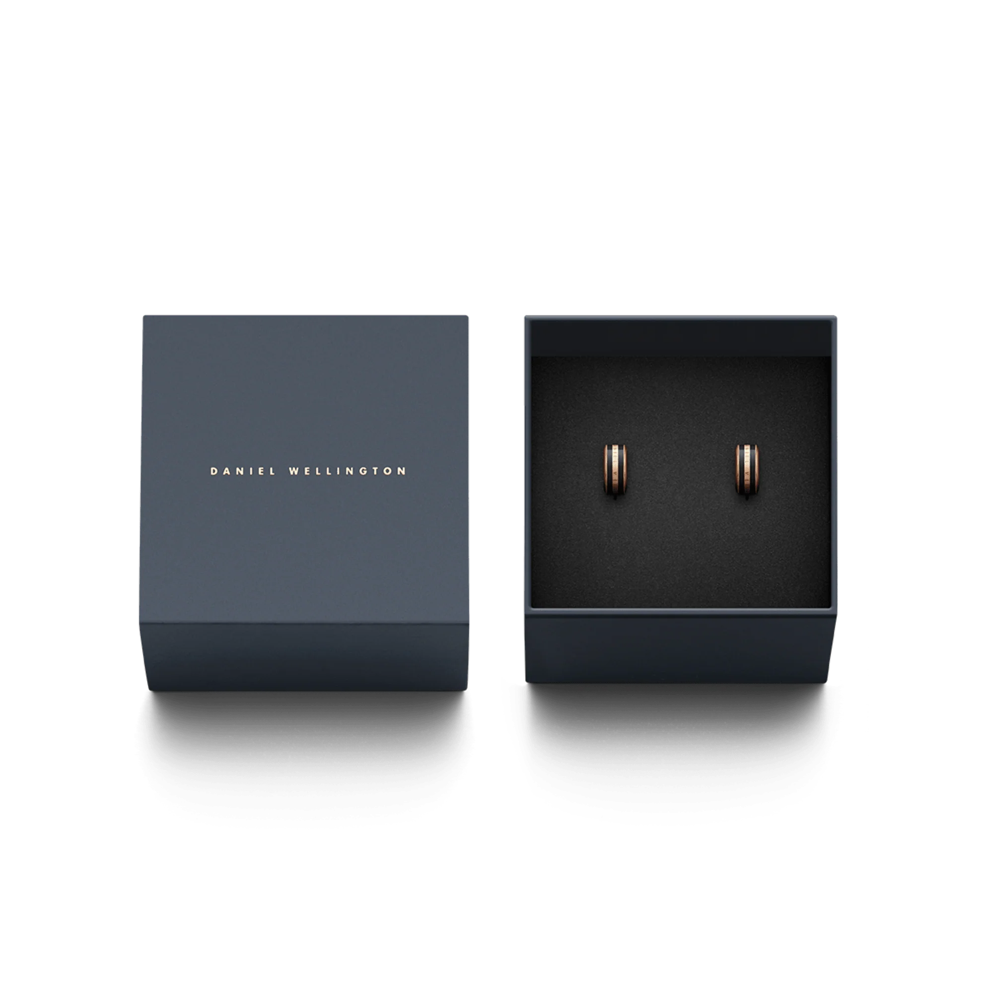 Emalie Earrings Rose Gold Black - Image 3